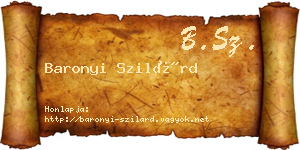 Baronyi Szilárd névjegykártya